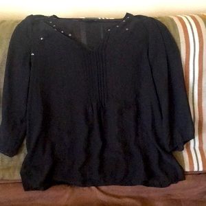 Attention women’s black XL embellished blouse